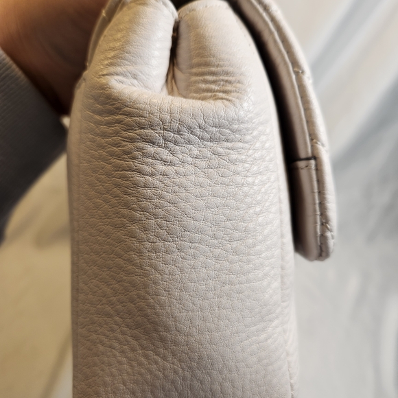 Karl Lagerfeld Paris Agyness Quilted Leather Shoulder Bag In Cream - Picture 7 of 16